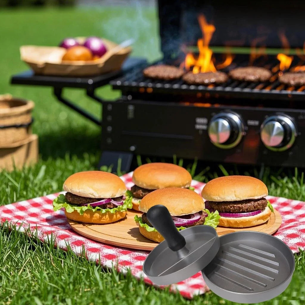 Aluminum Burger Press – Hamburger Patty Maker for BBQ & Kitchen