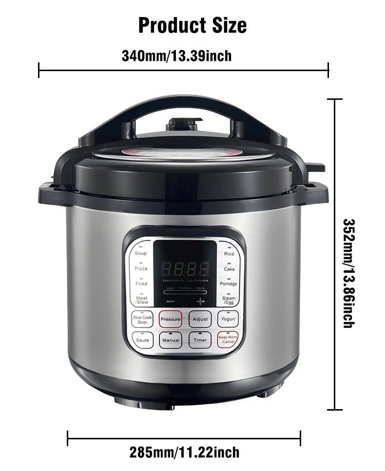 Electric Multi-Cooker 6L – Stainless Steel, Soup, Rice & Meal Heater