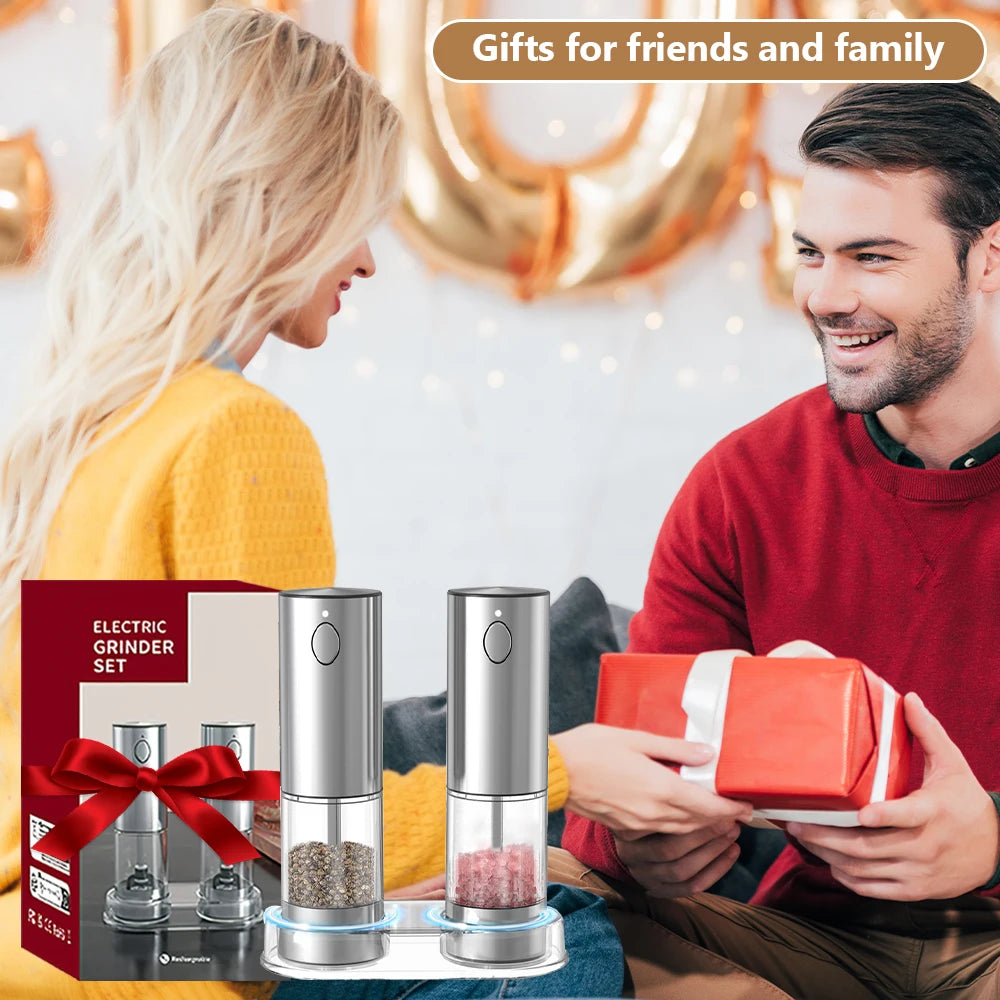 Stainless Steel Electric Pepper Mill – Adjustable Coarseness, USB Charging