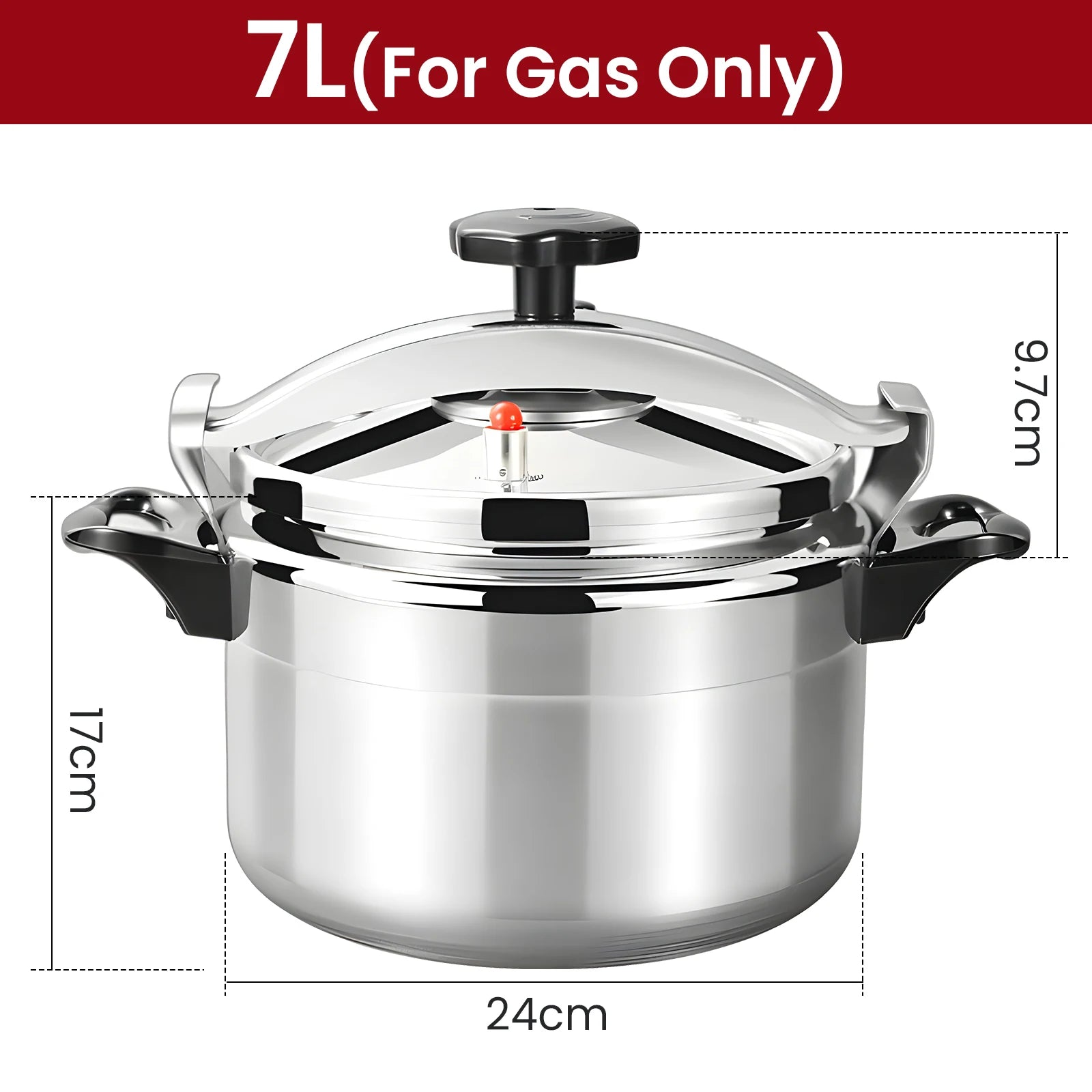 Explosion-Proof 7L Pressure Cooker – Aluminum, Multi-Purpose Use