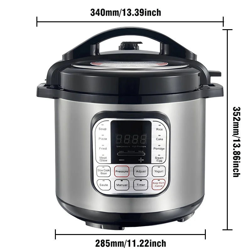 Electric Multi-Cooker 6L – Stainless Steel, Soup, Rice & Meal Heater