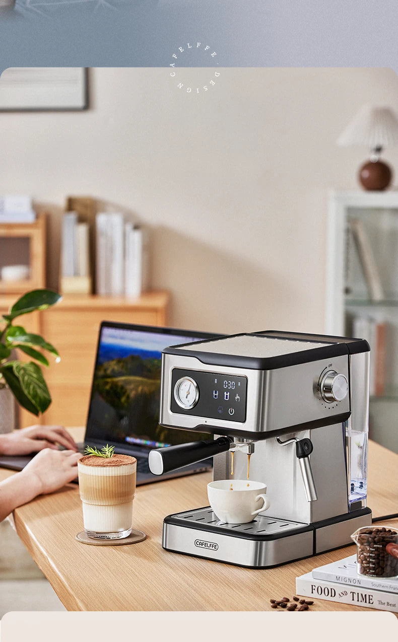 Cafelffe Coffee Maker – Espresso & Cappuccino with Milk Frother