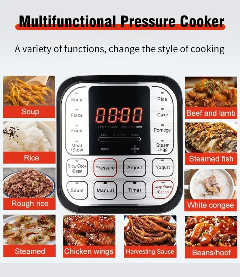 Electric Multi-Cooker 6L – Stainless Steel, Soup, Rice & Meal Heater