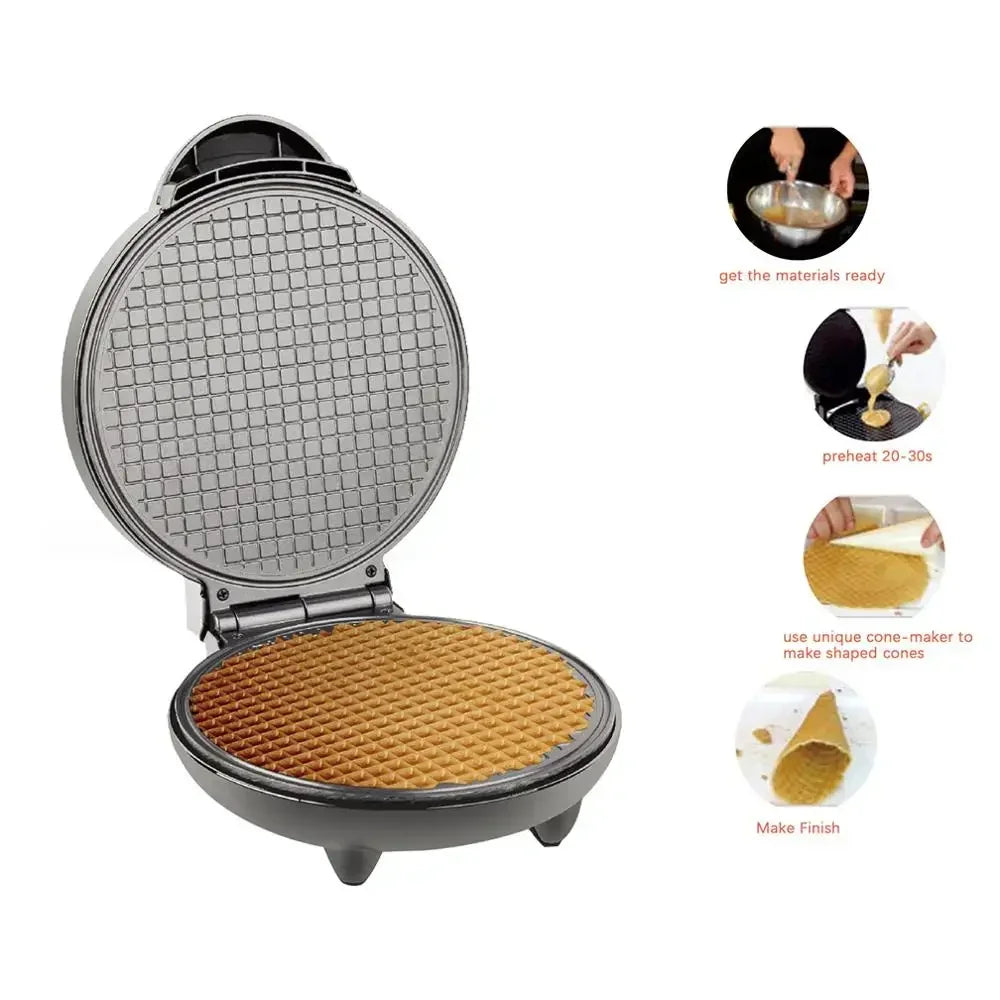 Electric Egg Roll & Waffle Maker – DIY Crepes & Sandwiches (EU Plug)
