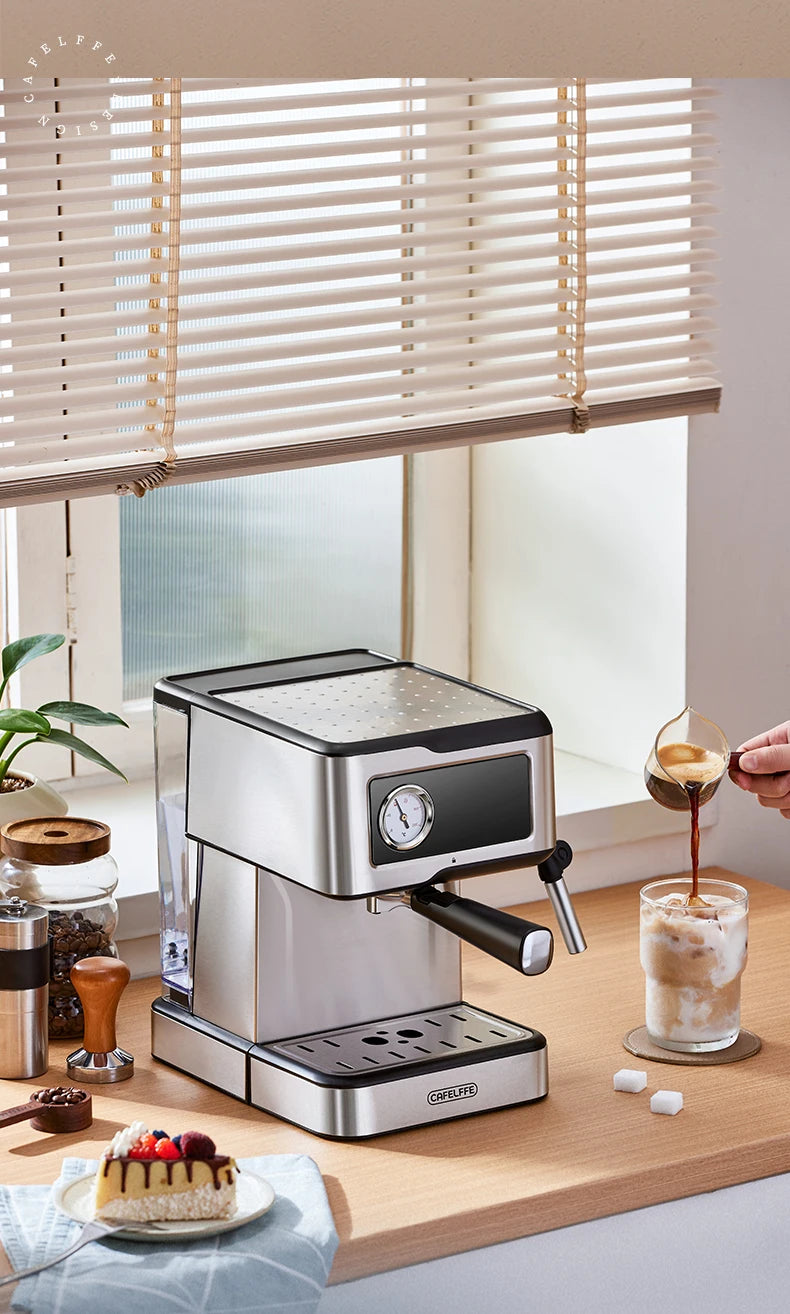 Cafelffe Coffee Maker – Espresso & Cappuccino with Milk Frother