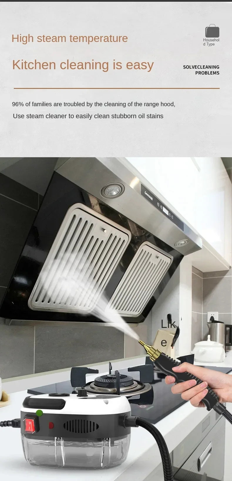 High-Power 2500W Steam Cleaner – Kitchen, Car, Floor & Air Conditioner