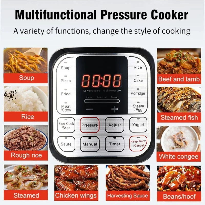 Electric Multi-Cooker 6L – Stainless Steel, Soup, Rice & Meal Heater