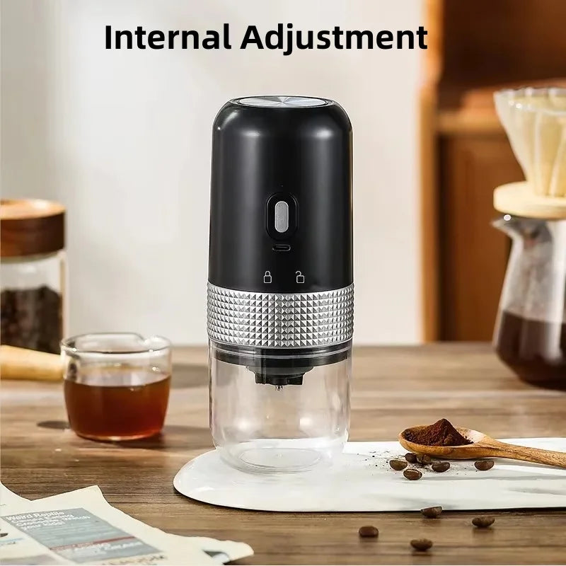 Electric Coffee Grinder – Portable, USB Rechargeable, 30-Level Adjustment