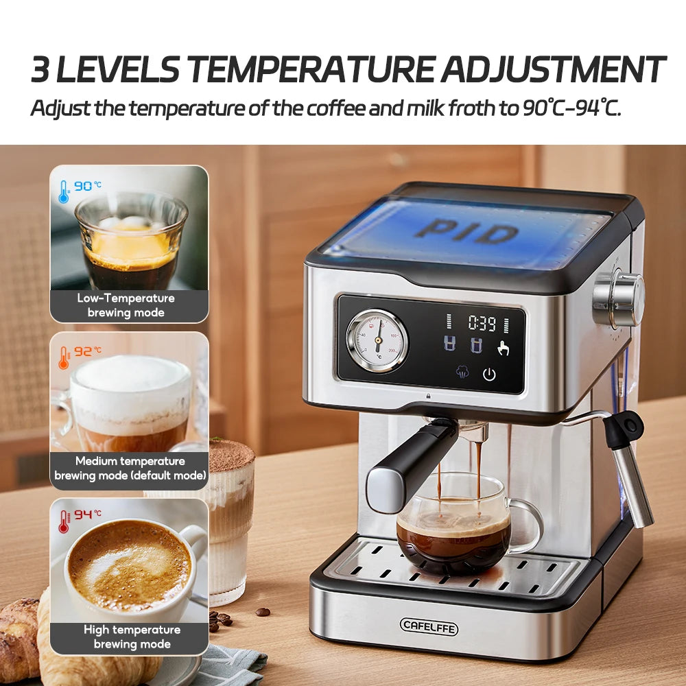 Cafelffe Coffee Maker – Espresso & Cappuccino with Milk Frother