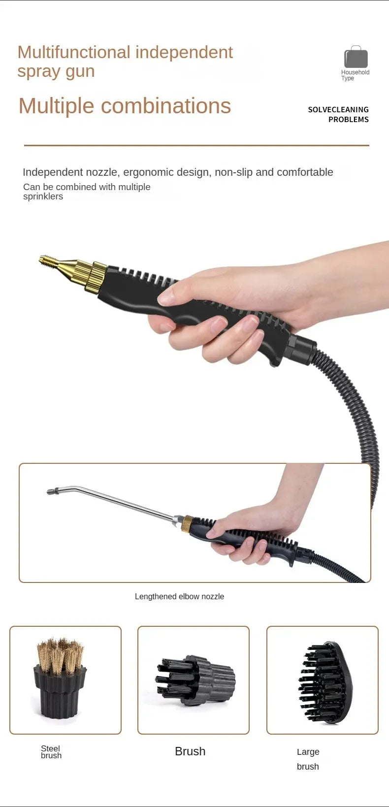 High-Power 2500W Steam Cleaner – Kitchen, Car, Floor & Air Conditioner