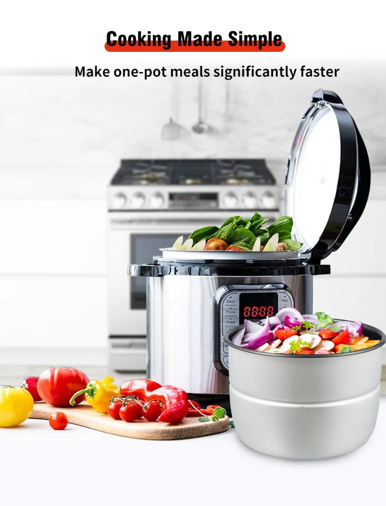 Electric Multi-Cooker 6L – Stainless Steel, Soup, Rice & Meal Heater