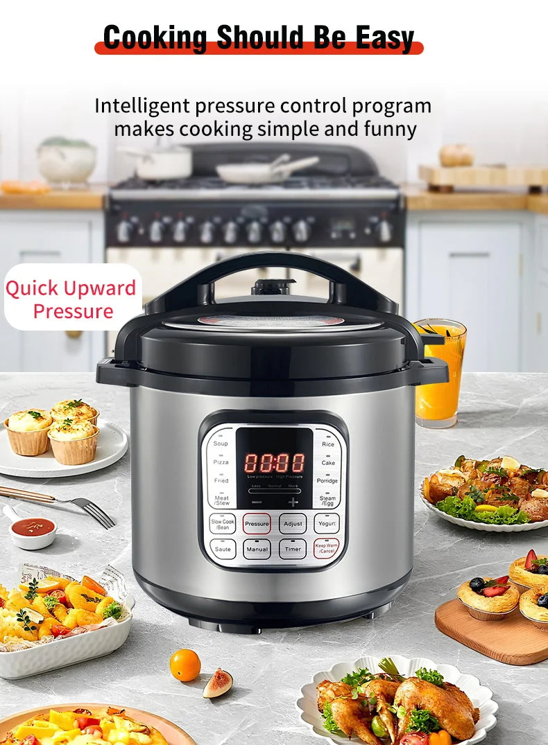 Electric Multi-Cooker 6L – Stainless Steel, Soup, Rice & Meal Heater