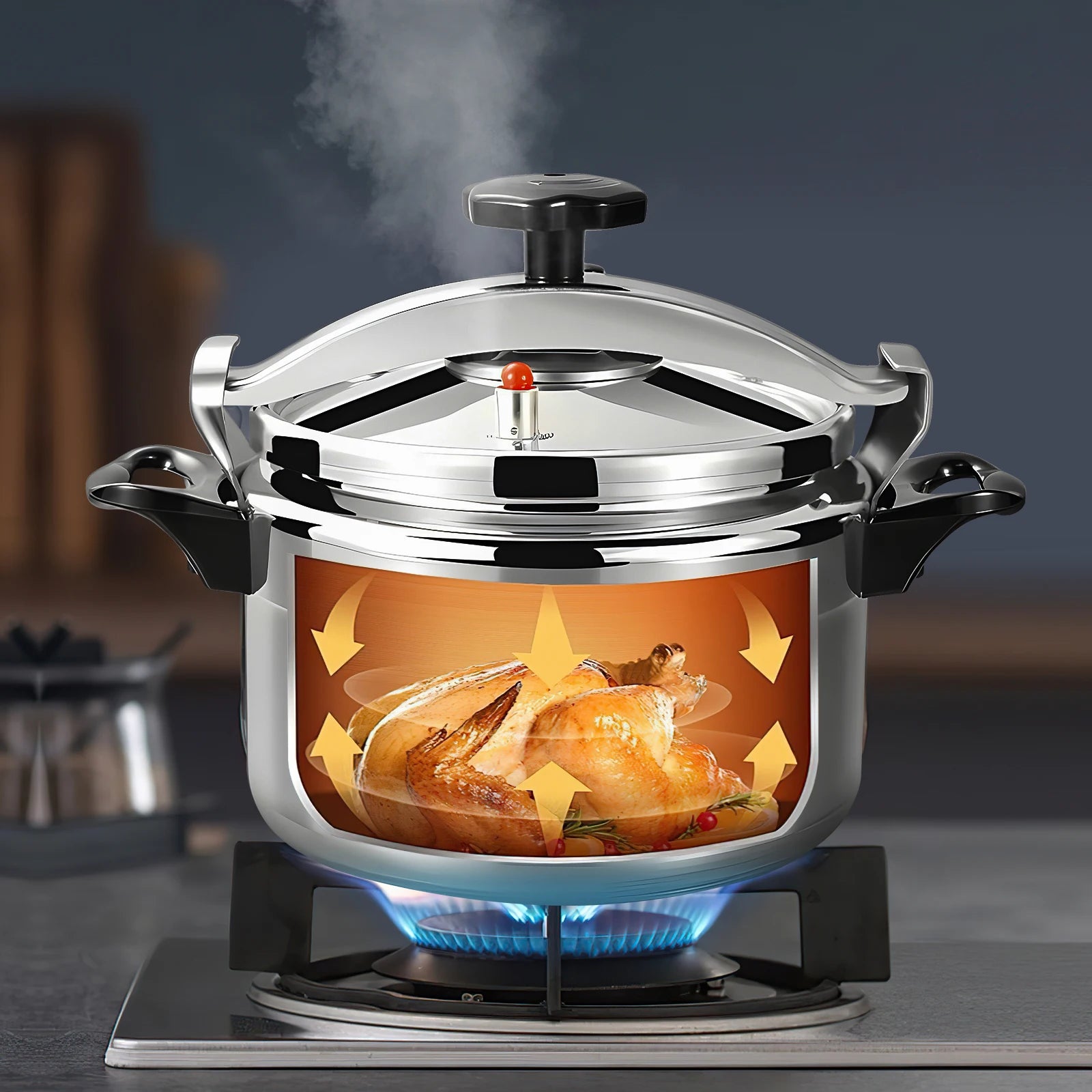 Explosion-Proof 7L Pressure Cooker – Aluminum, Multi-Purpose Use