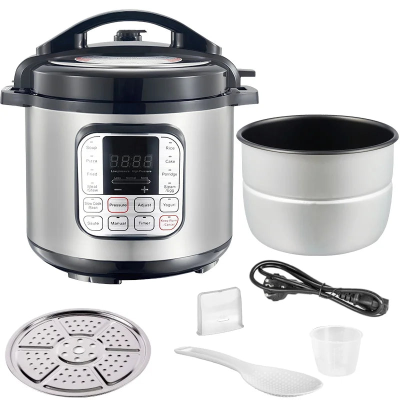 Electric Multi-Cooker 6L – Stainless Steel, Soup, Rice & Meal Heater