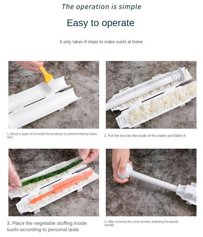 DIY Sushi Roller Machine – Rice & Meat Mold for Home Use