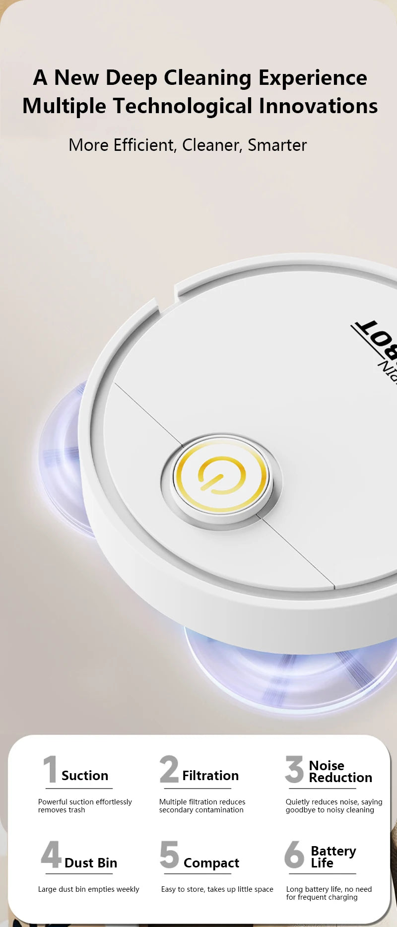 Xiaomi Robot Vacuum Cleaner – 3-in-1 Sweep, Mop & Suction, 6000Pa