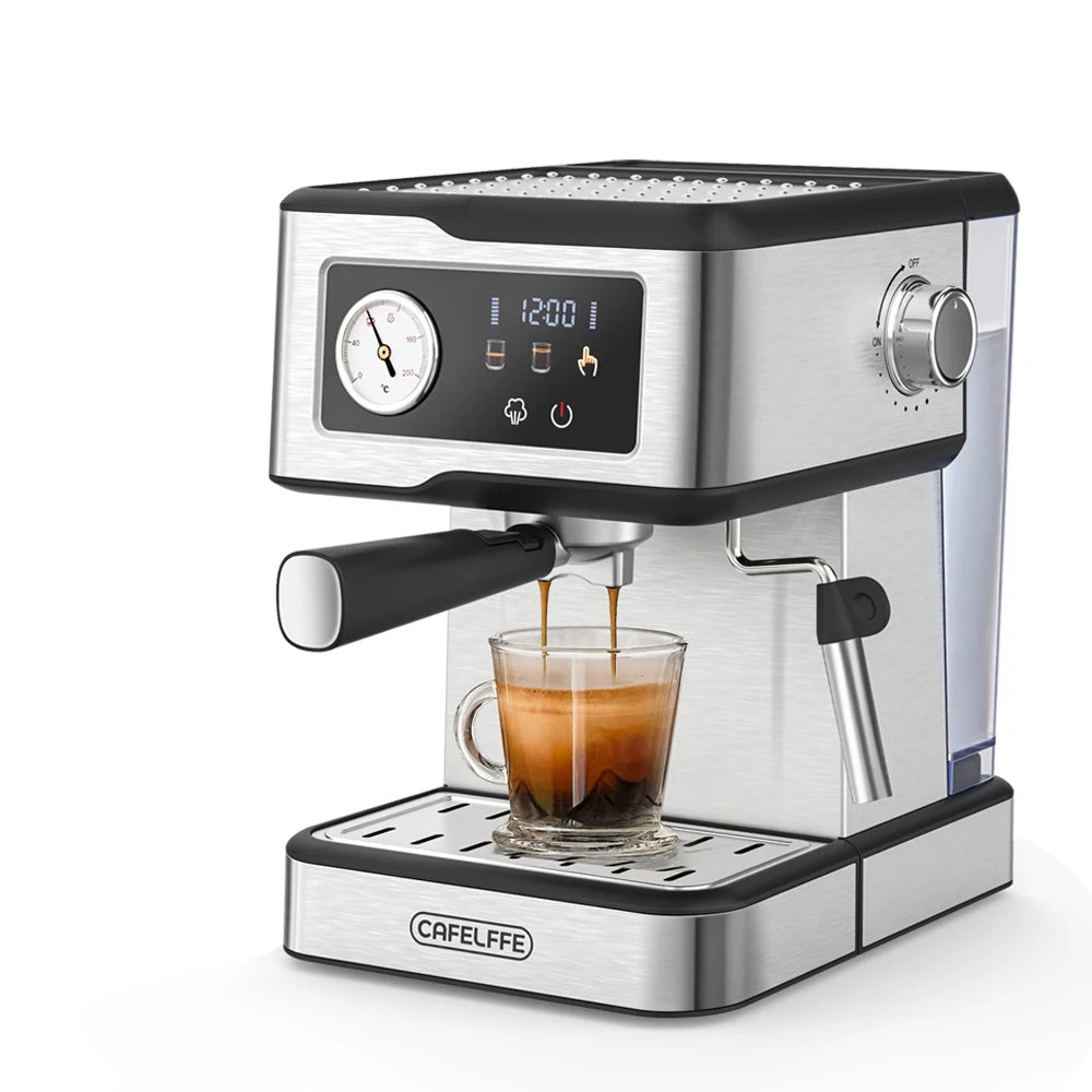Cafelffe Coffee Maker – Espresso & Cappuccino with Milk Frother