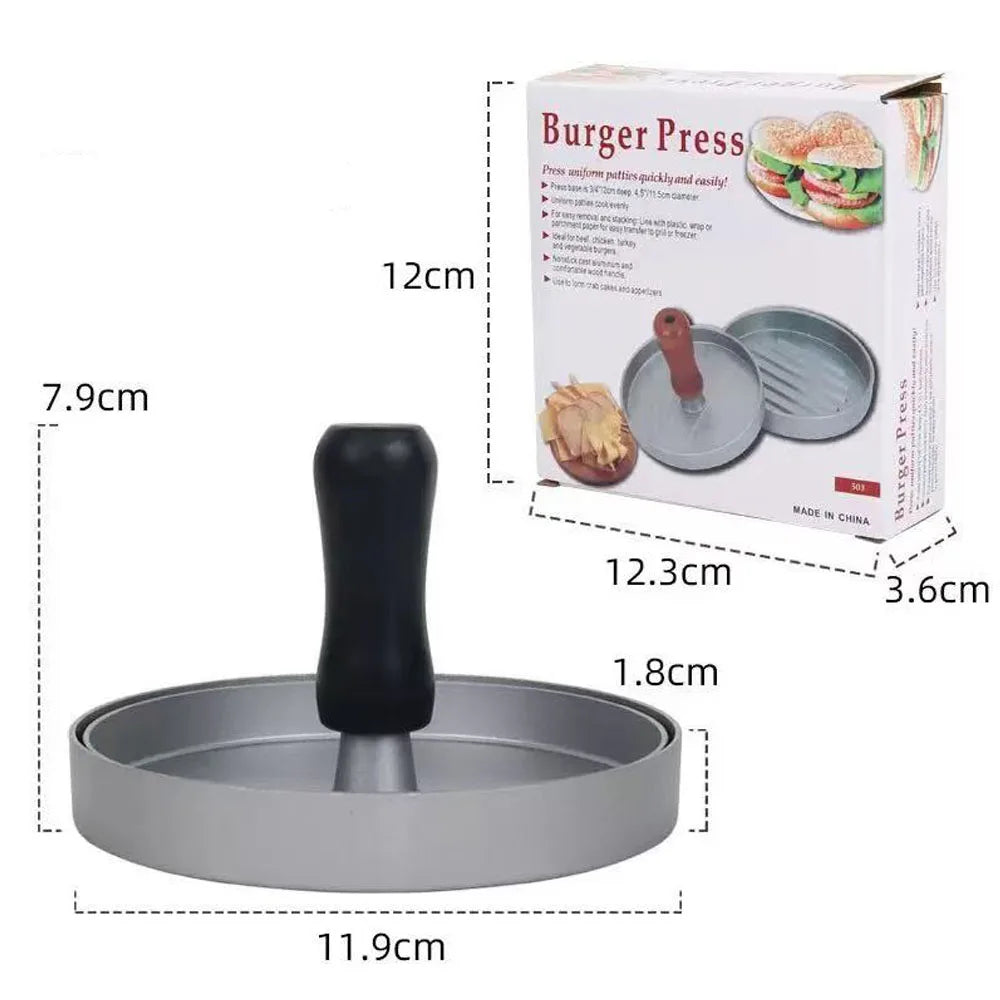 Aluminum Burger Press – Hamburger Patty Maker for BBQ & Kitchen