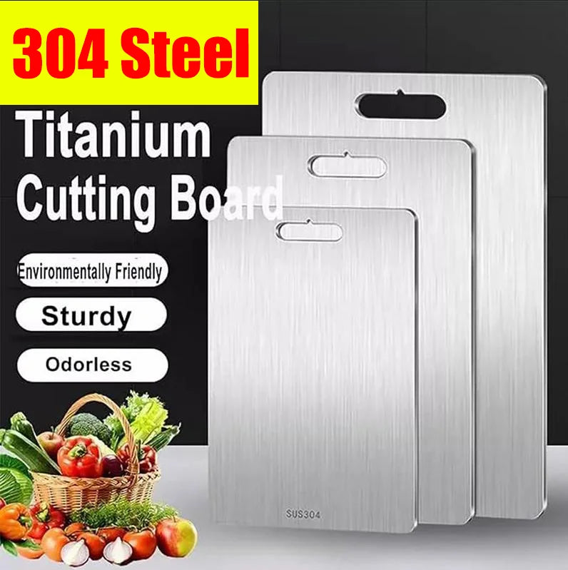 Titanium Double-Sided Cutting Board – Stainless Steel, Food Grade