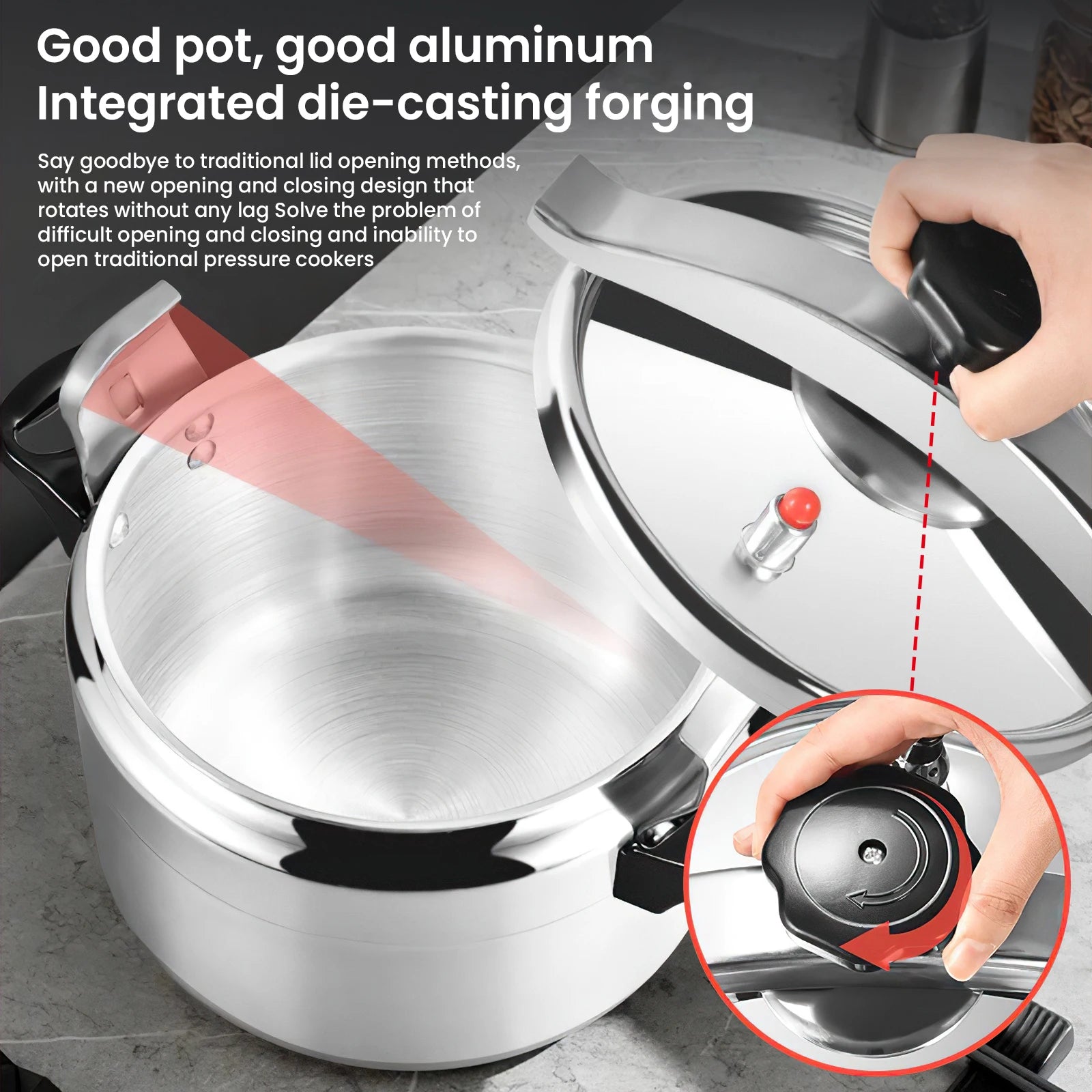 Explosion-Proof 7L Pressure Cooker – Aluminum, Multi-Purpose Use