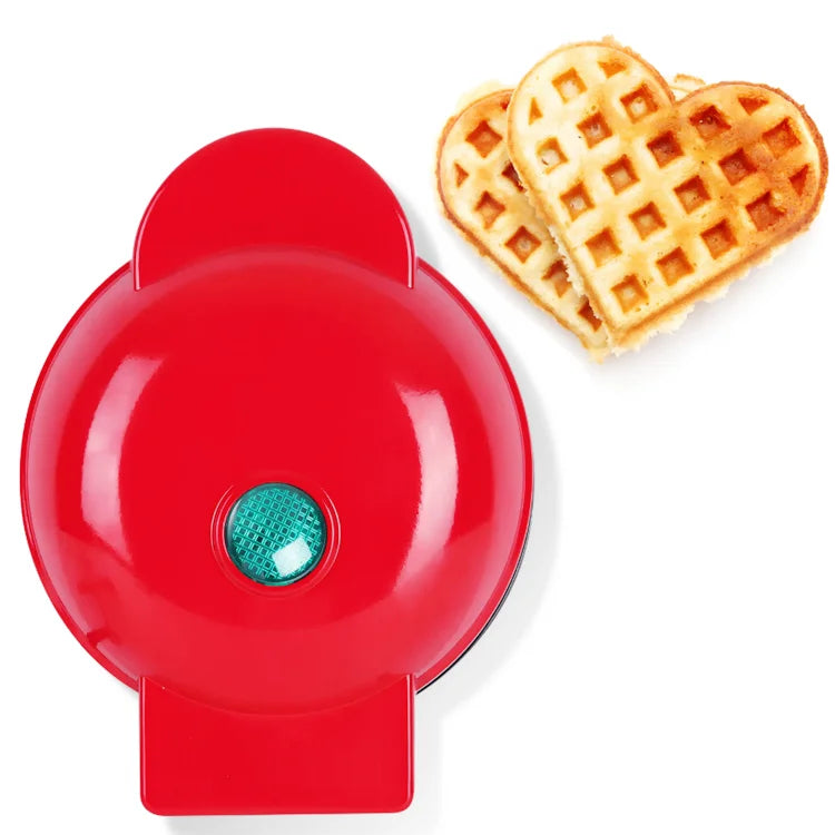 Portable Electric Heart-Shaped Waffle Maker – Home Breakfast