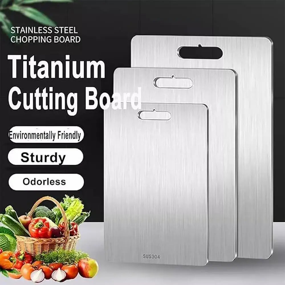 Titanium Double-Sided Cutting Board – Stainless Steel, Food Grade