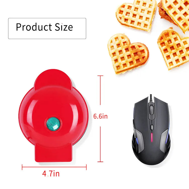 Portable Electric Heart-Shaped Waffle Maker – Home Breakfast