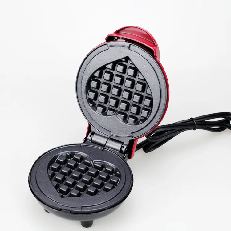 Portable Electric Heart-Shaped Waffle Maker – Home Breakfast