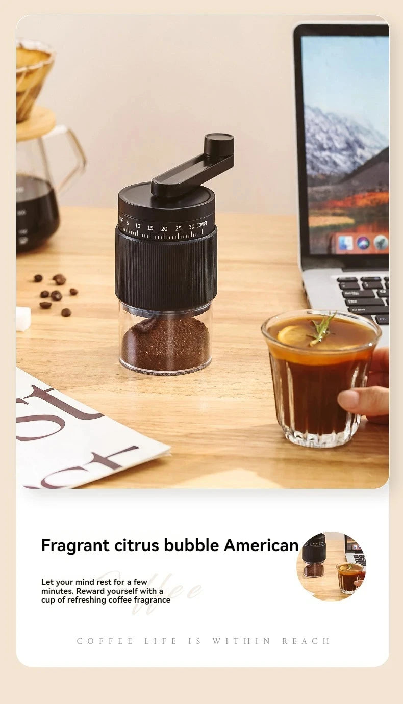 Electric Coffee Grinder – Portable, USB Rechargeable, 30-Level Adjustment
