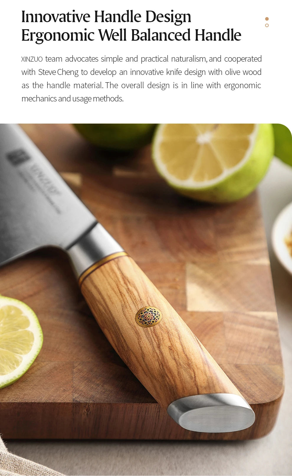 Damascus Steel Kitchen Knife Set – Olive Wood Handle, 1–8pcs