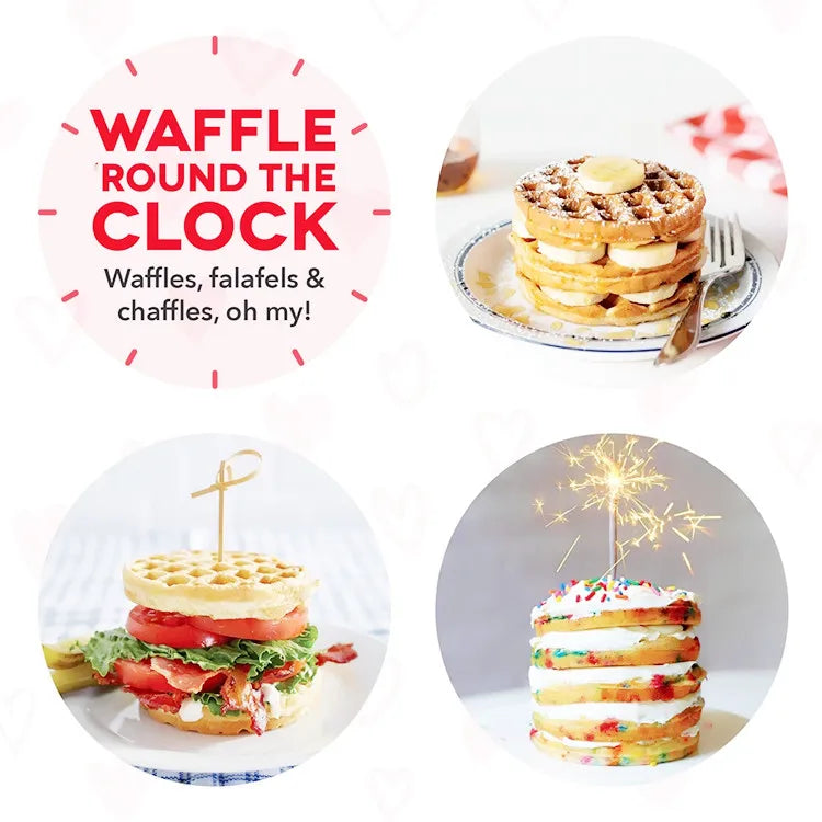 Portable Electric Heart-Shaped Waffle Maker – Home Breakfast