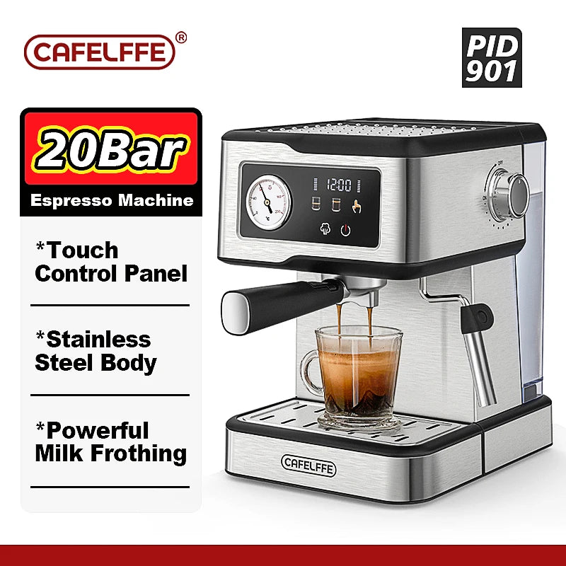Cafelffe Coffee Maker – Espresso & Cappuccino with Milk Frother