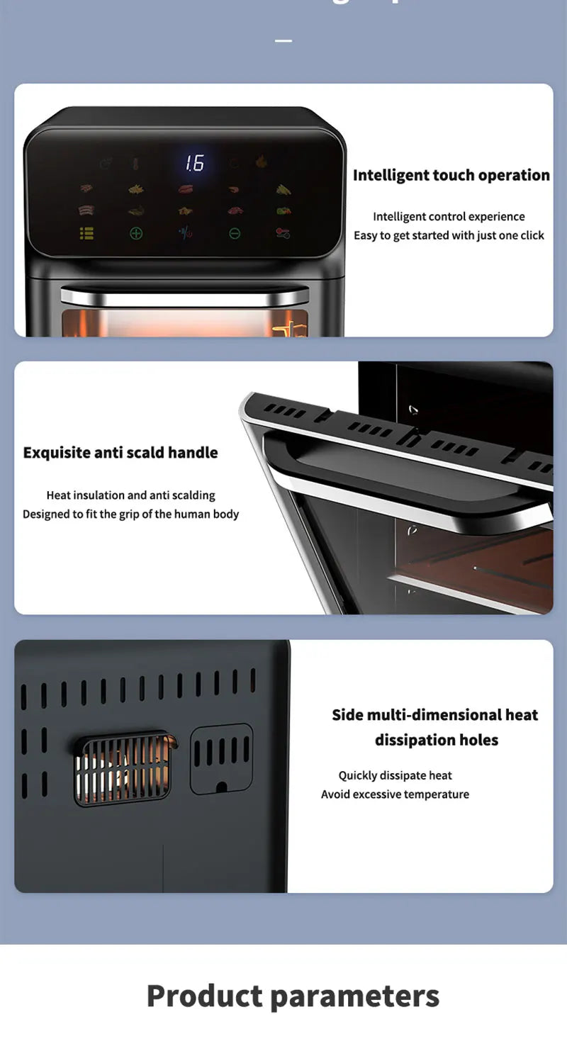 10L Electric Air Fryer – Oil-Free 360° Convection Oven