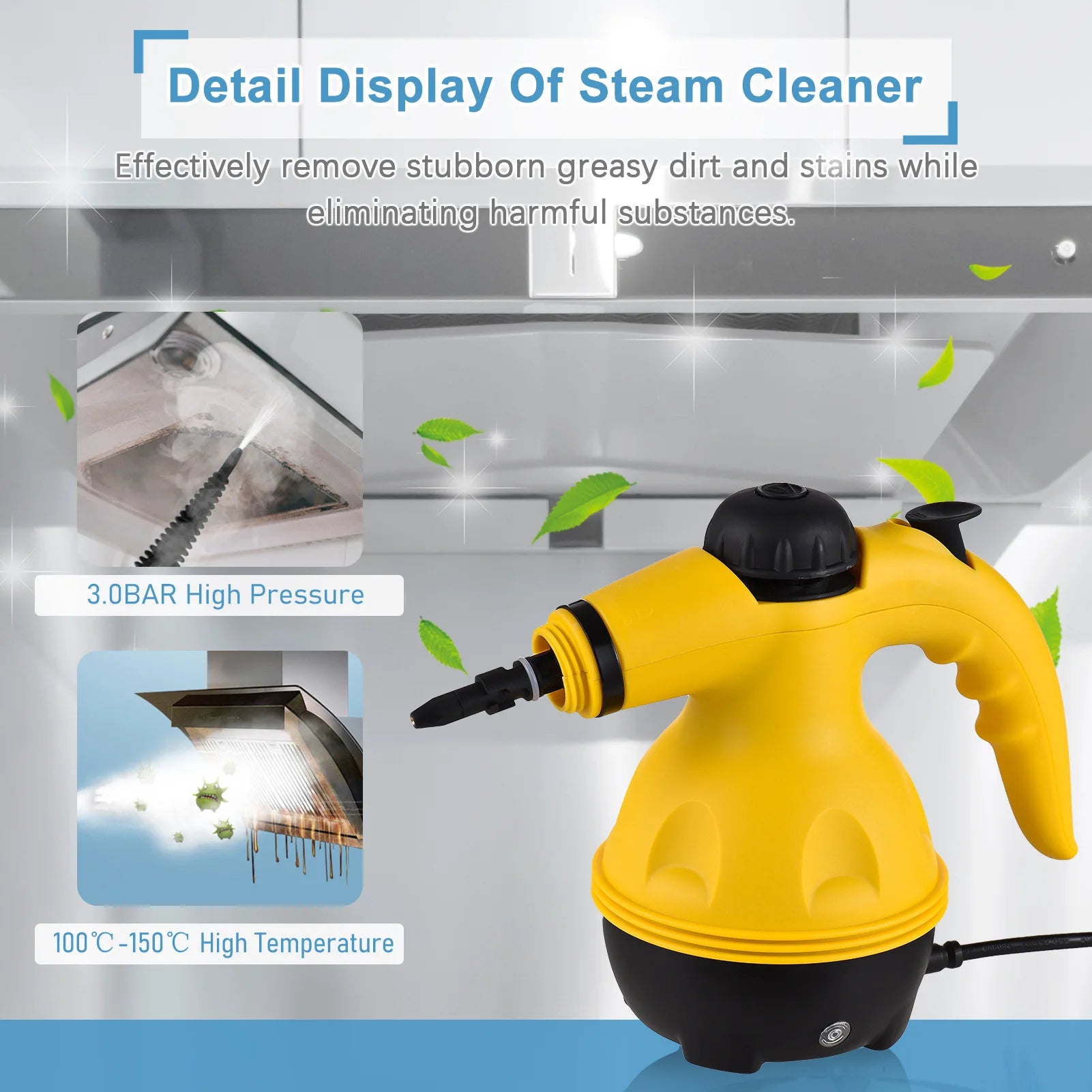Multi-Surface Steam Cleaner – 1050W, Rapid Heating for Home