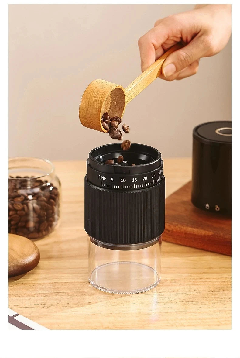 Electric Coffee Grinder – Portable, USB Rechargeable, 30-Level Adjustment