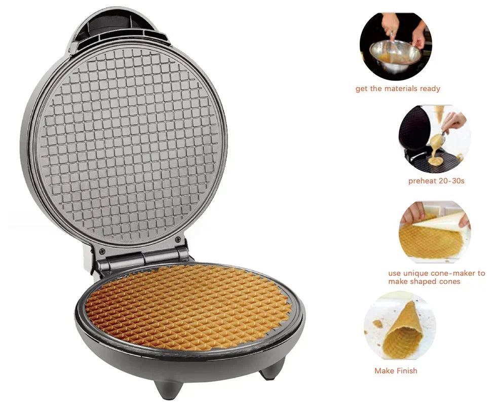 Electric Egg Roll & Waffle Maker – DIY Crepes & Sandwiches (EU Plug)