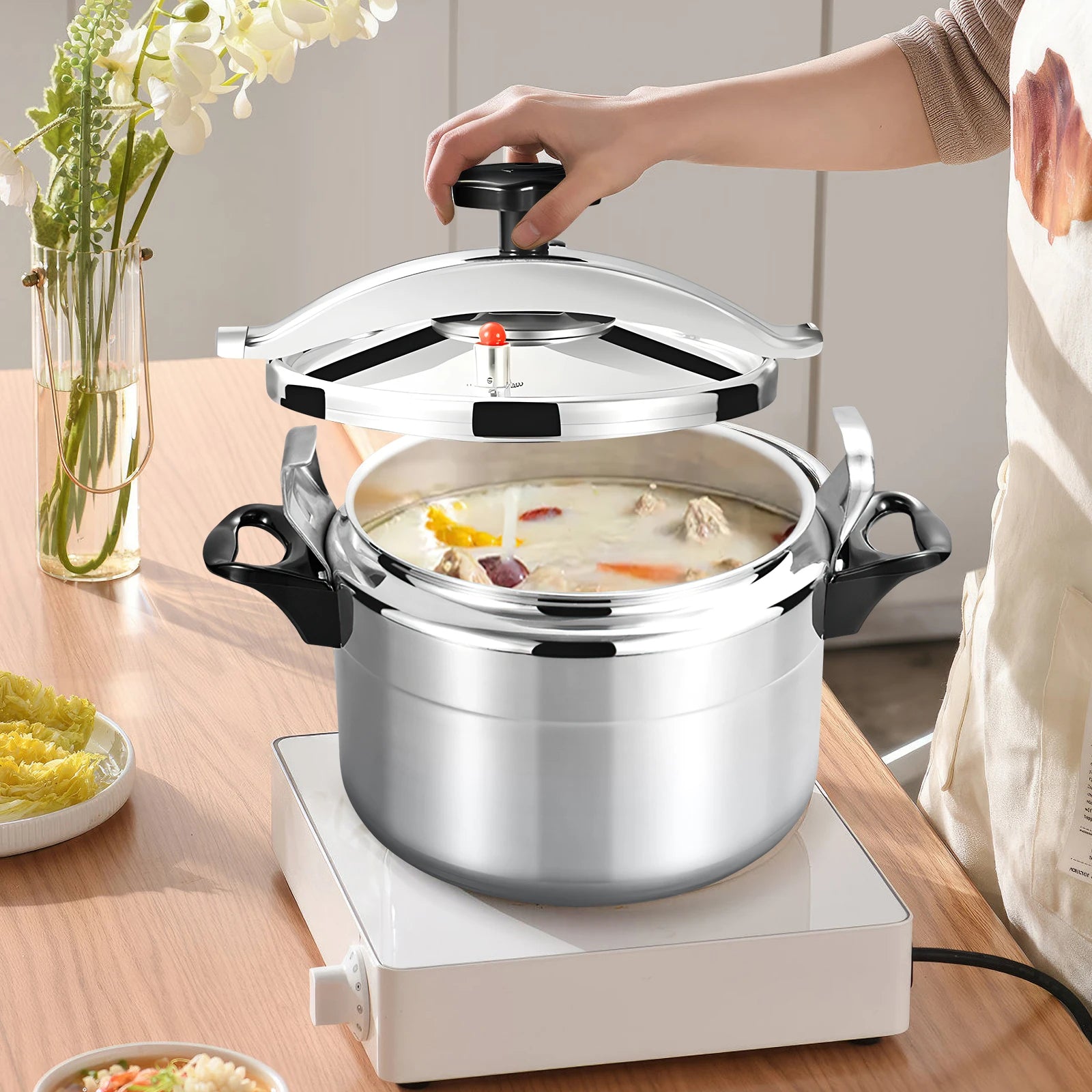 Explosion-Proof 7L Pressure Cooker – Aluminum, Multi-Purpose Use