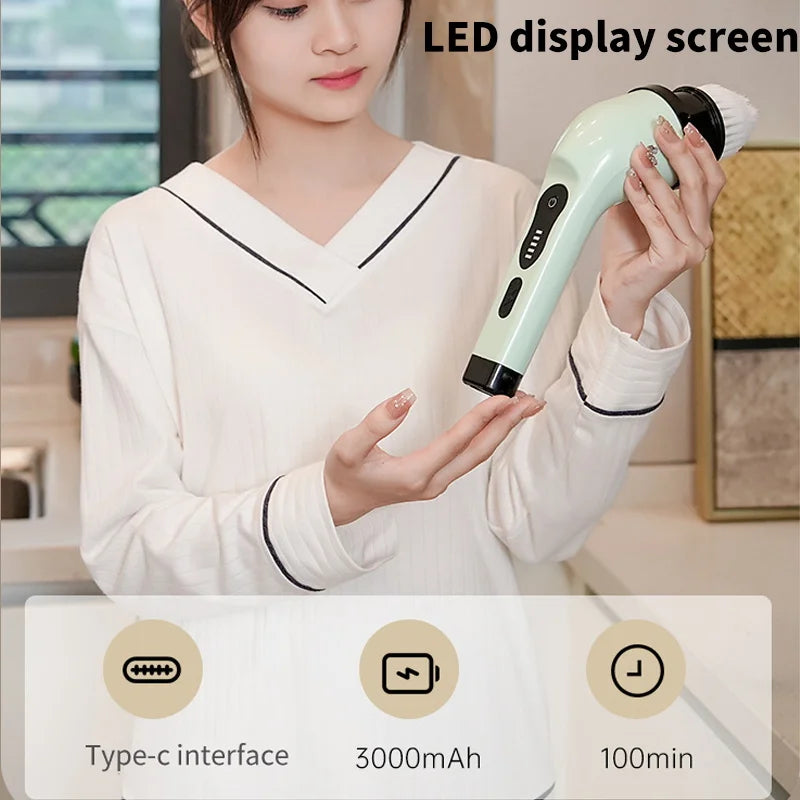 Electric Spin Cleaning Brush – 9 Attachments for Home & Kitchen