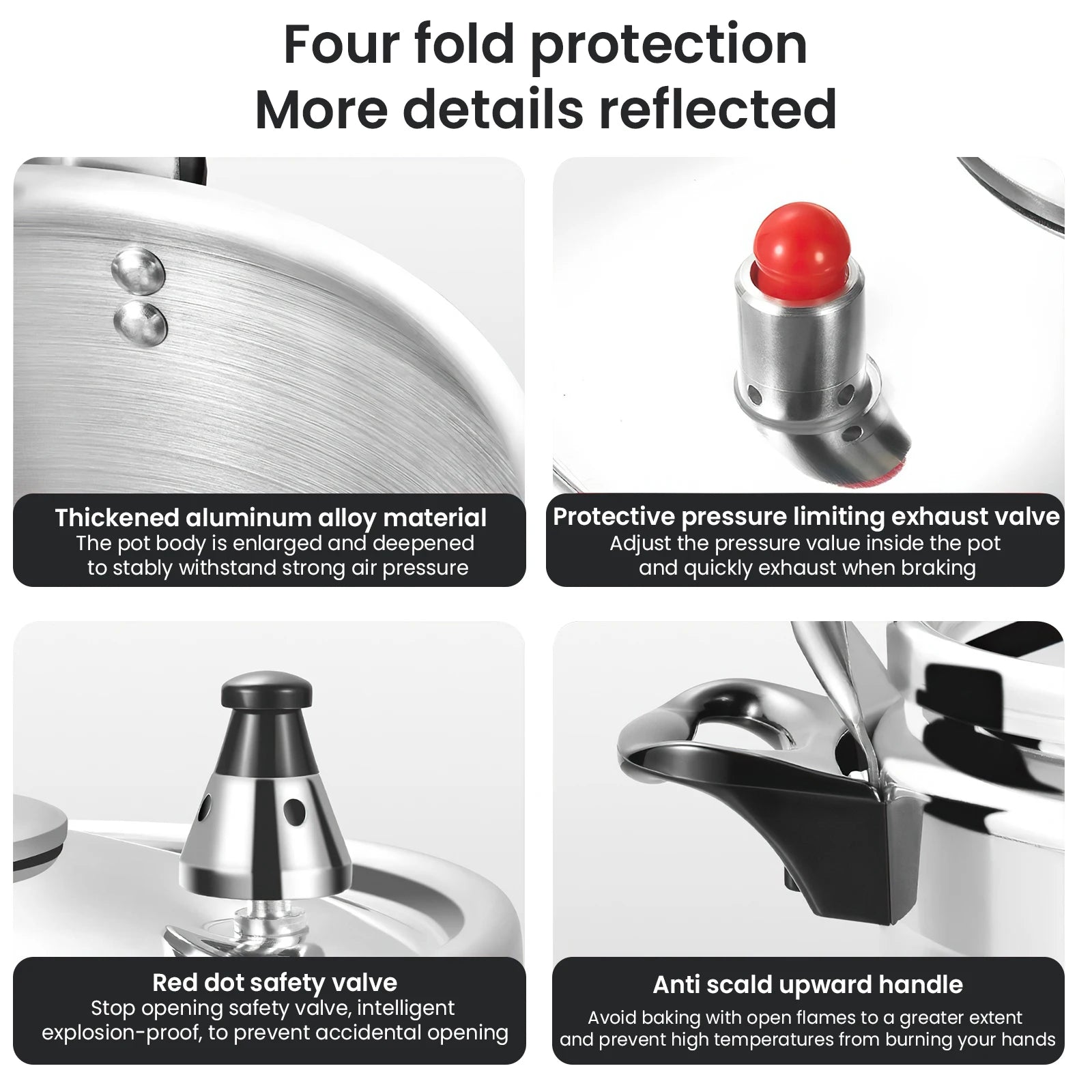 Explosion-Proof 7L Pressure Cooker – Aluminum, Multi-Purpose Use