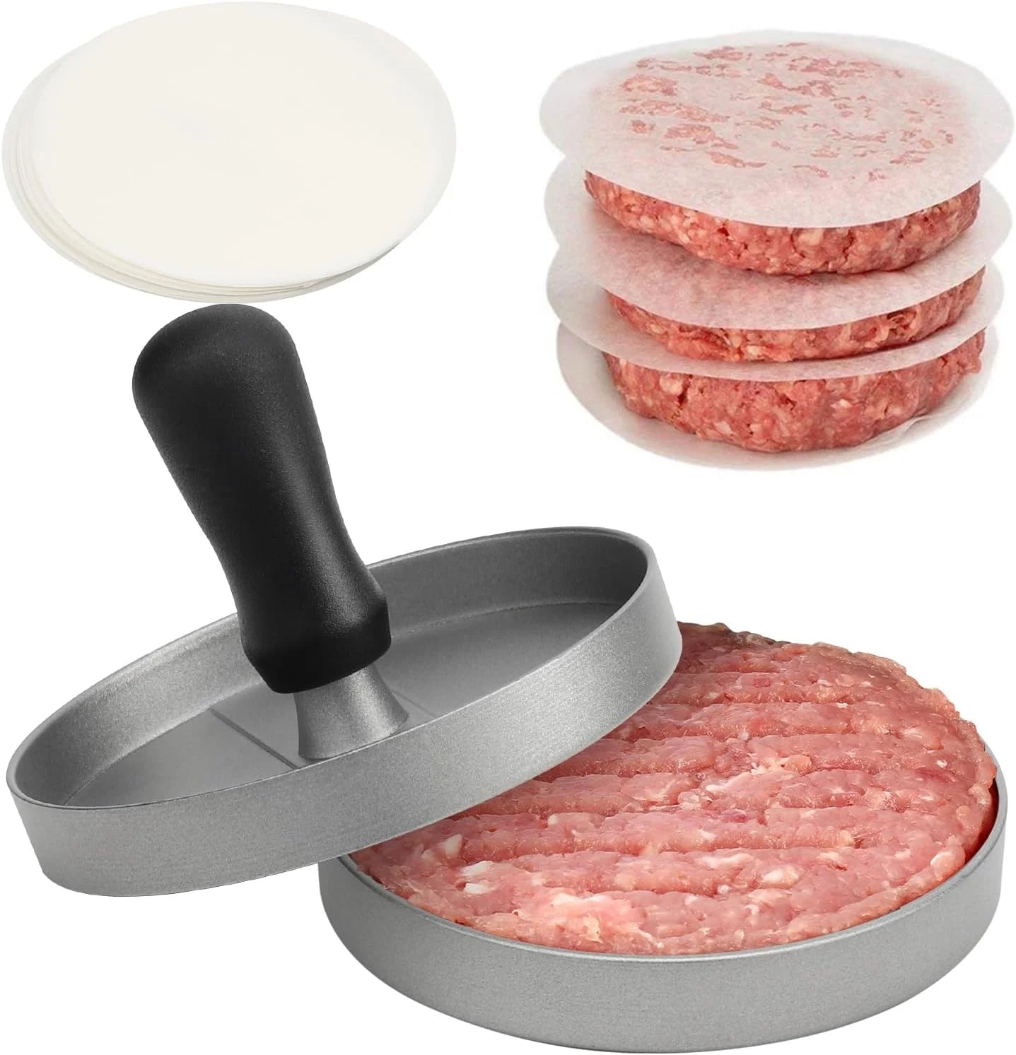 Aluminum Burger Press – Hamburger Patty Maker for BBQ & Kitchen