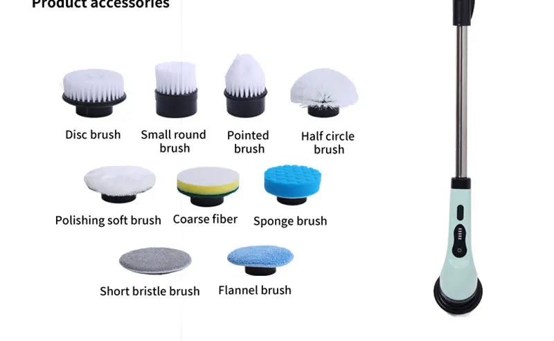 Electric Spin Cleaning Brush – 9 Attachments for Home & Kitchen