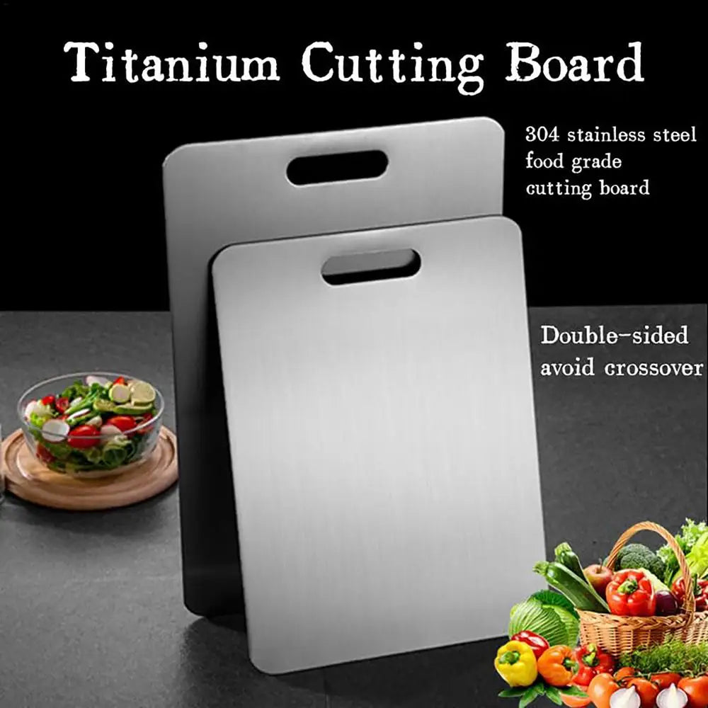 Titanium Double-Sided Cutting Board – Stainless Steel, Food Grade