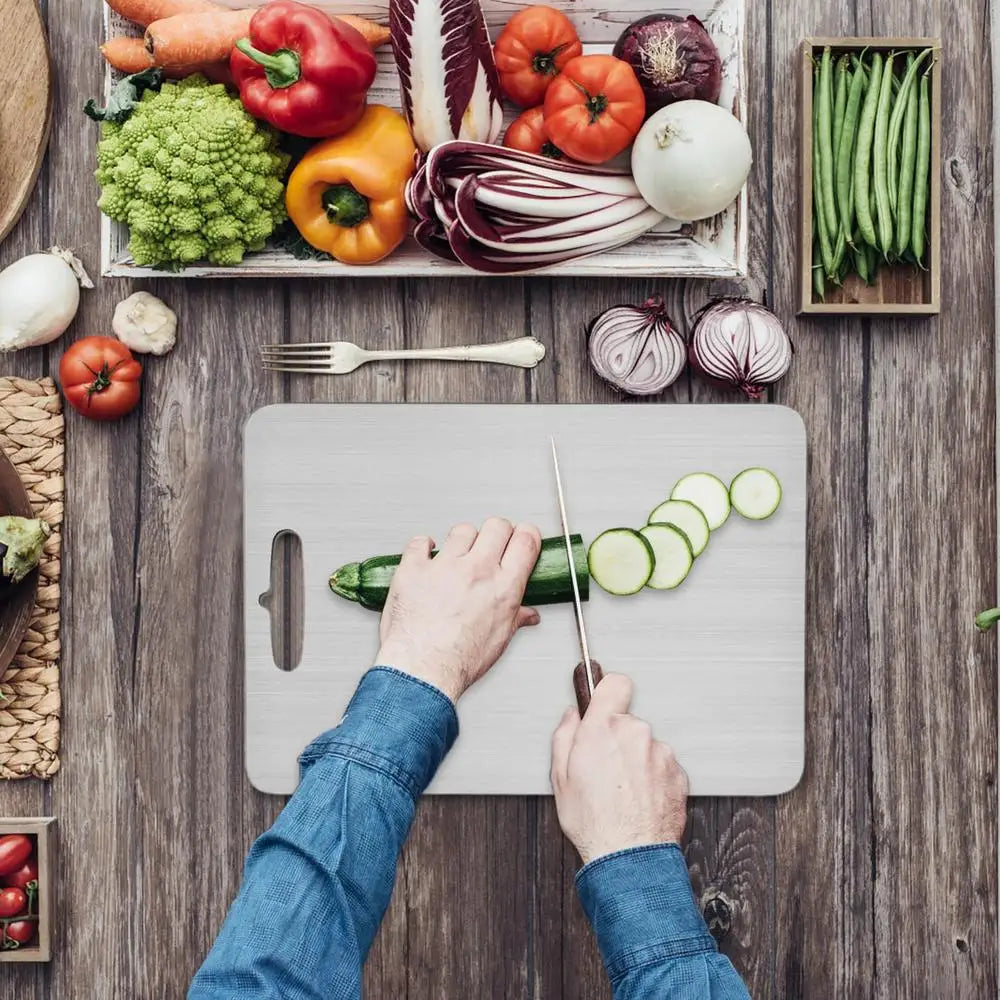 Titanium Double-Sided Cutting Board – Stainless Steel, Food Grade