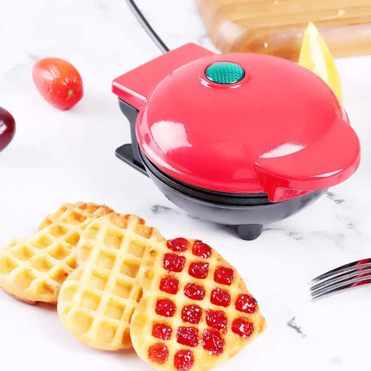 Portable Electric Heart-Shaped Waffle Maker – Home Breakfast