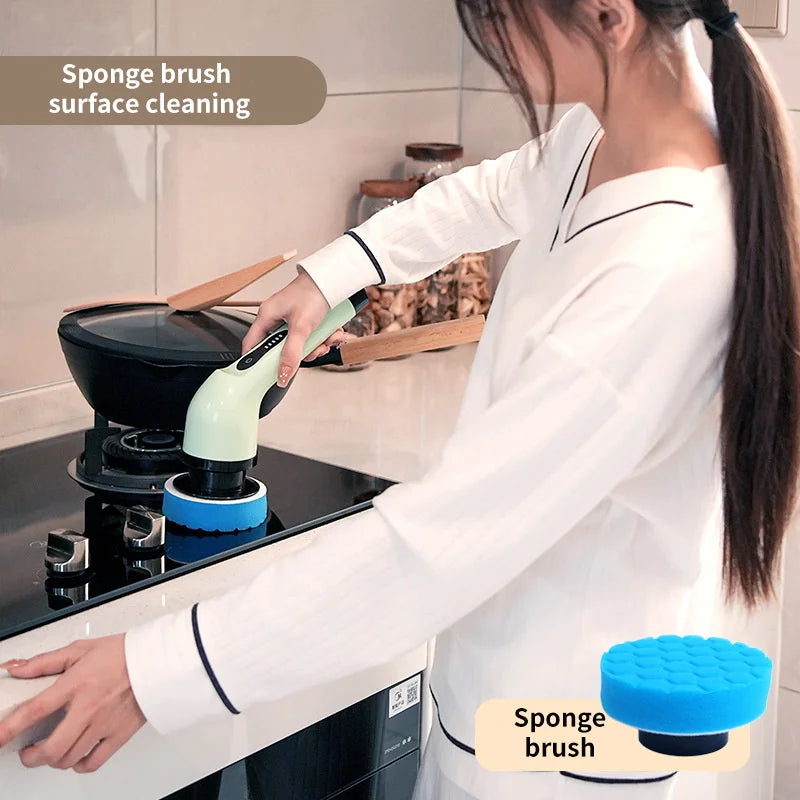 Electric Spin Cleaning Brush – 9 Attachments for Home & Kitchen