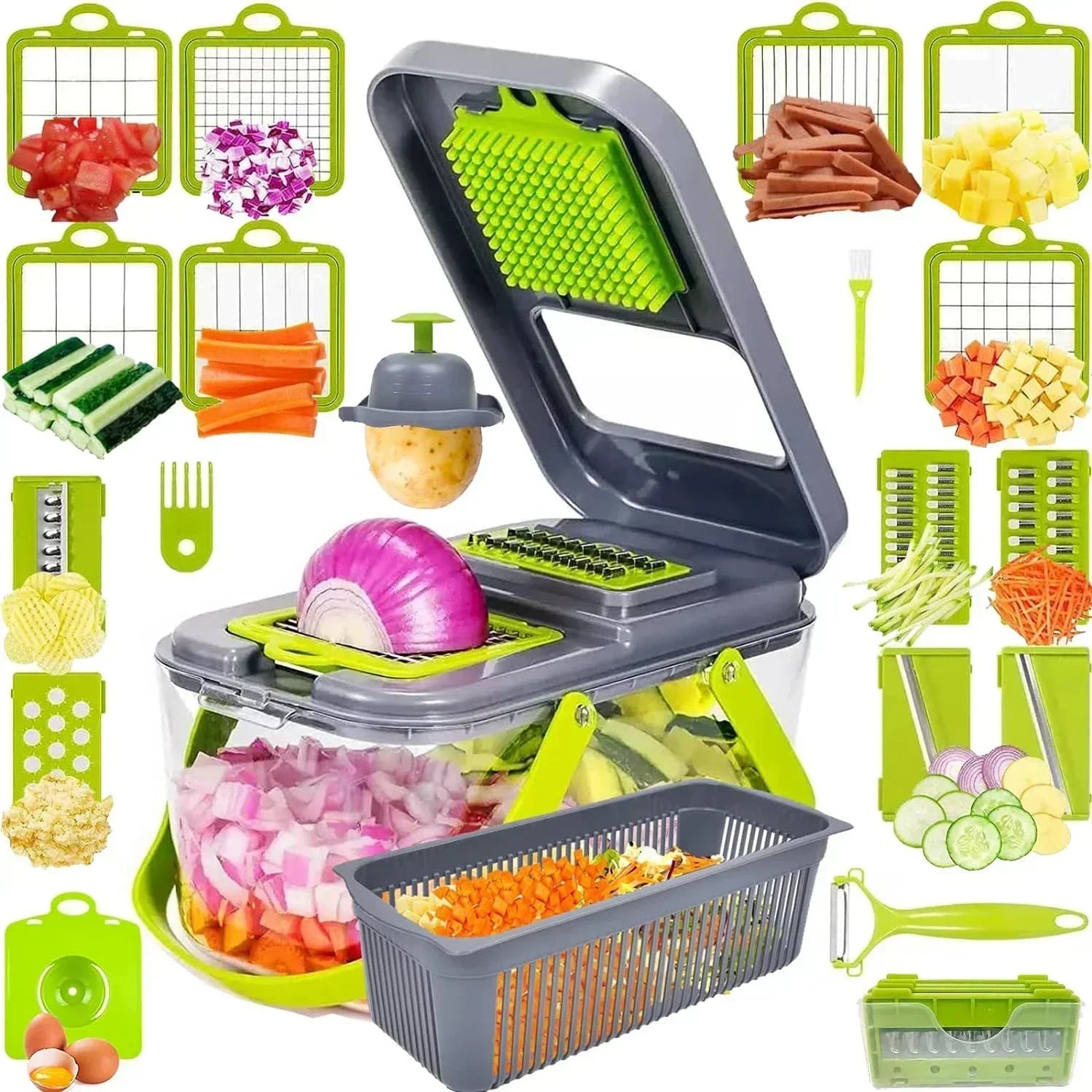 All-in-One Vegetable Cutter 12-in-1 – Slice, Chop & Shred Easily!