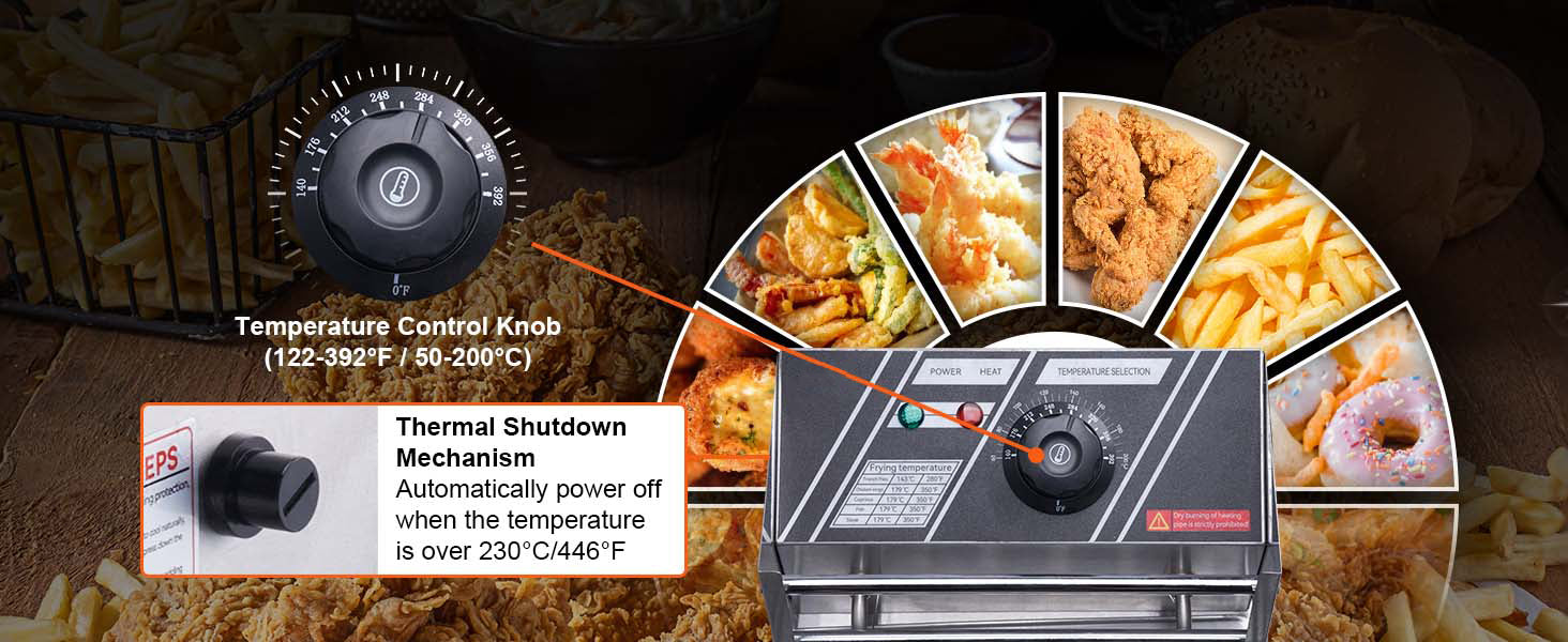 SucceBuy 12L 3000W Commercial Electric Deep Fryer – Dual Tank